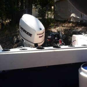 New starboard rod rack/cup rail brings splash well up 8" Room for 6 rods/3 cupholders and 2 net holders across back.