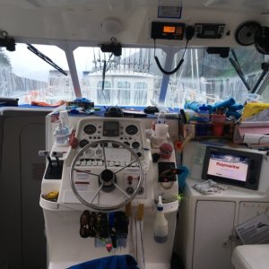 my summer office, 34' baja cruiser with twin 400hp yanmar diesels