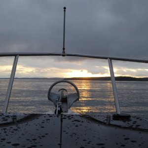 Sunset over San Juan Island Saturday afternoon