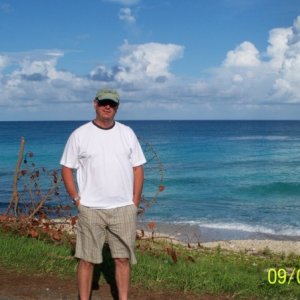 Your truly checking sea conditions.  Doesnt get any better.