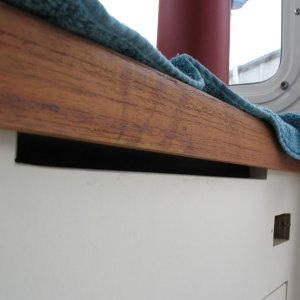 Slot cut into galley face for Wallas ventilation
