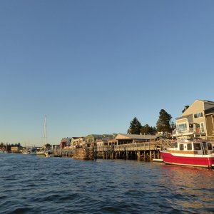 La Conner waterfront Sunday night at sunset.