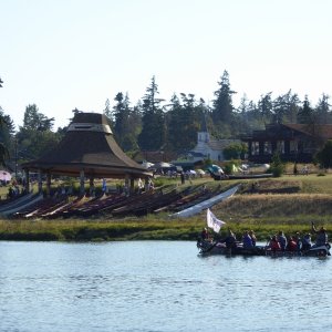 Some of the beached canoes later in the day. Boats arrived all day long, I was in awe!