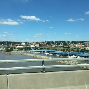 Sept 2018 view of Alton Marina from Clark Bridge