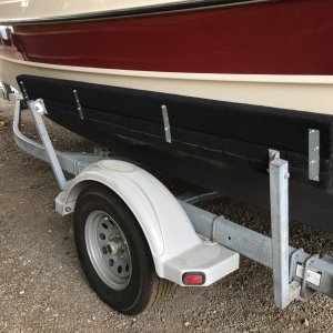 I added a second pair of bunk rails to prevent the boat from sitting on the top of the rail