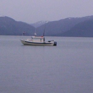 JMR II at anchor in PWS (we walked up to the old mine across from Golden, an abandoned mining town)