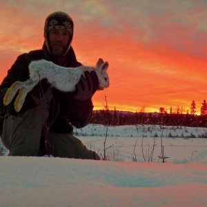 Mike & last Snowshoe Hare of the season.