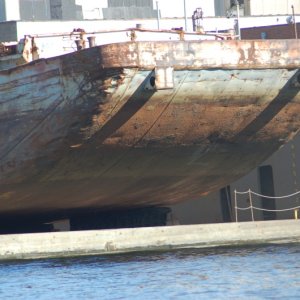 Barge and tow boat lift for maintainence.