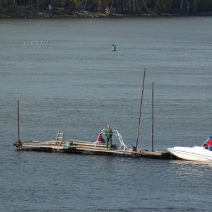 Docks that would be swept away by river ice must be stored for the winter.