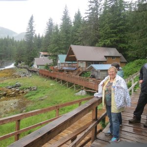 Media 'Walking the Warm Springs Bay boardwalk in the rain' in album 'First night on the water.  Swanson Harbor wilderness dock.'