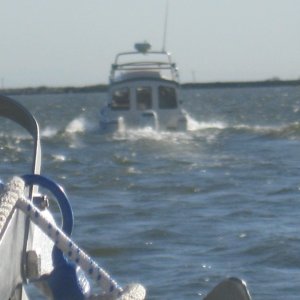 following sea spray