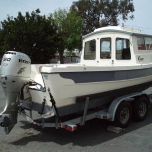 Found a repro 2006 C-Dory with 210 hrs. in L.A. Turns out it was from The Outboard Shop in Oakland when purchased originally. Now Sea-Cruz (my new name) is home in Santa Cruz on Monterey Bay.