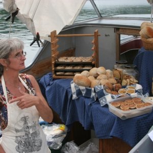 Bakery Lady from Chatham Channel comes to Lagoon Cove twice a week.