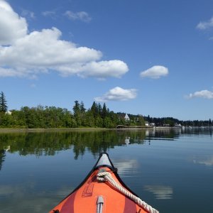 Floating around a calm Liberty Bay