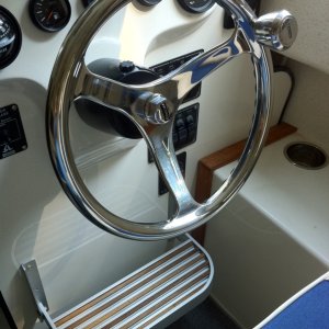 Media 'New wheel and helm step. I really like the wheel but the helm step is probably even a better addition. It makes it a lot more comfortable cruising long distances and is also nice when a youngster gets to drive the boat. Both are SIMPLE installs.' in album 'New wheel and helm step. I really like the wheel but the helm step is probably even a better addition. It makes it a lot more comfortable cruising long distances and is also nice when a youngster gets to drive the boat. Both are SIMPLE installs.'
