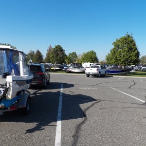 I pulled into the launch site in Richland only to find out that a boat show was starting in the morning.  There were at least 50 shiny new boats at the park.  I was told to get to the launch early and there would not be a problem.