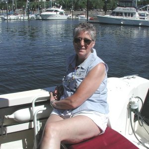 Our Friend Lynzie on Daydream, Squalicum Harbor, Bellingham, 6-28-03