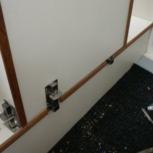 (Da Nag) Sugatsune KR-75 slide latches - seat facing forward. Click photo for larger pic and install description.