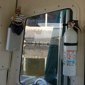 (Minnie Swann)Using existing window frame screws for mounting speakers and fire Ex.