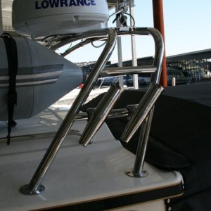 Smith ss rod holders added to radar arch