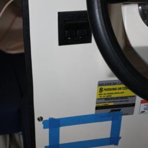 Ready to cut out helm to install radio.