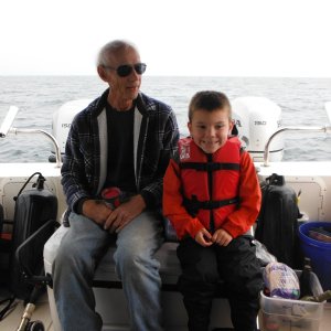 Connor is excited.  Going fishing with Grandpa