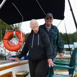Shared dock and dinners at Sullivan Bay with Larry and Nancy, Jacari Maru