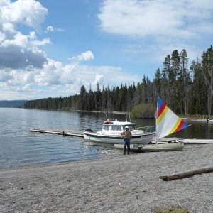 Yellowstone Lake with Yellowstone John and his famous sailing canoe