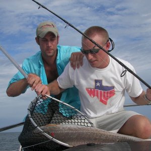 My inland lakes fishnet was no match for saltwater fish.