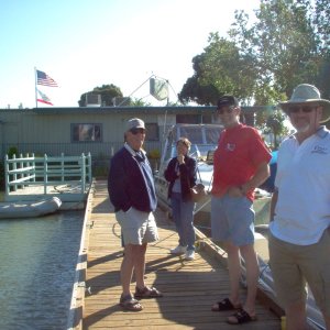 (Cygnet) Mike, Susan, Brent and Roger on the dock at Rio Vista