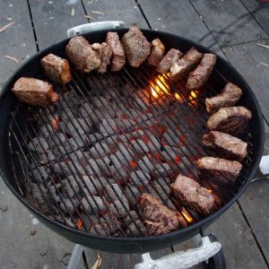 "Steaks on the edge"...Jim's unique grilling technique