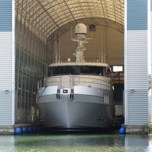 Finally a peak at what's inside the largest boat barn at Twin Bridges