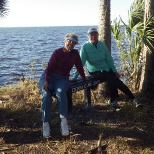 Joyce (and others) built this bench, fall 2014