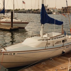 Ranger 26, sadly for sale -- Oakland Estuary, 1986