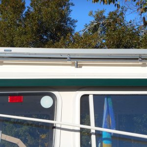 Six clips mount frame to original hand rails.