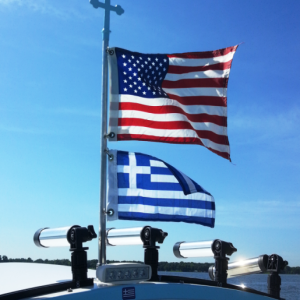 flag mast over Fresh Fish...respect and protection all rolled in one.