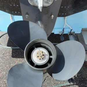 Condition of prop. Magnesium anodes used in fresh water.