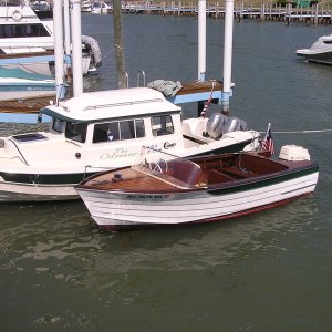 (Larry K) 1957 16 ft Barbour with a 1959 Johnson 50hp