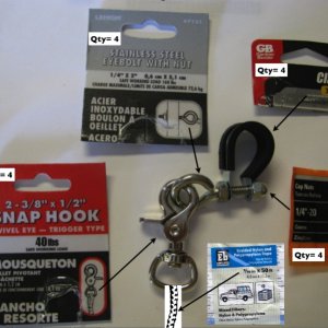 09 Hardware used to construct portable toilet enclosure