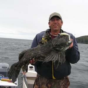 Me with another of my favorite fish-the noble cabezon-Queen Charlotte Strait June 08