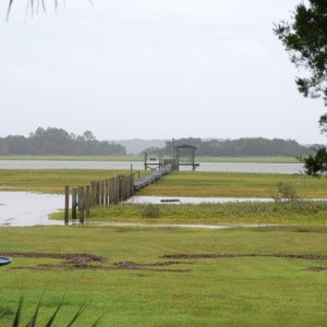 Before high tide. The boathouse is 1,000 from front porch where picture was taken