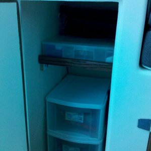 New shelf in hanging locker.