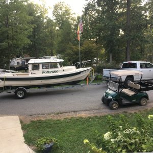 checking in at KOA on the 400 mile trip