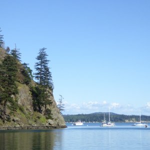 Looking out at the boats in Eagle Harbor