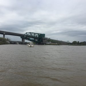 Going thru another bridge on the Petaluma River