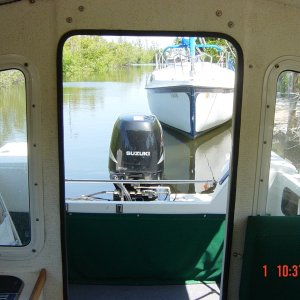 Looking back  with cover over 2  18 gallon  fuel tanks