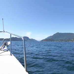 Heading up Lewis Channel to Teakerne Arm