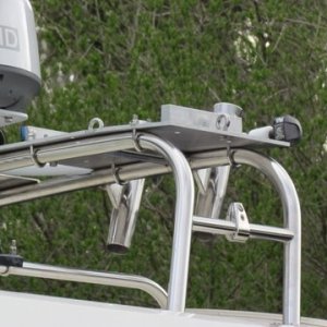 trailering mode all around light layed over and grill stowed away in boat or the back of pickup truck