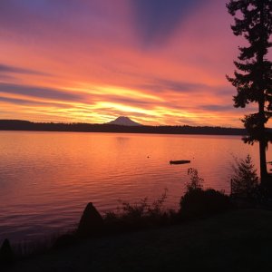 Sunrise from Anderson Island, S Puget Sound