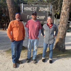 Near Melbourne Beach, at anchor for the day we discover a true, old Florida place is just around the corner....Jonathan at Honest John/s Fish Camp
